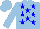 Silk - Light blue, blue stars