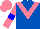 Silk - Royal blue, salmon chevron, salmon sleeves, blue armlets, salmon cap