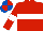 Silk - Red, white hoop, white armlet, royal blue & red quartered cap