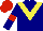 Silk - navy, yellow chevron, red armlets, red cap