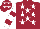 Silk - Garnet body, white stars, white arms, garnet hooped, garnet cap, white stars