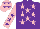 Silk - PURPLE, PINK stars, PINK sleeves, PURPLE stars, pink cap, purple stars