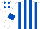 Silk - White & royal blue stripes, royal blue armlet, white cap, royal blue diamonds