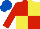 Silk - Red & yellow quartered, red sleeves, royal blue cap
