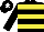 Silk - Black & yellow hoops, black cap, white star