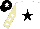 Silk - White body, black star, beige arms, white stars, black cap, white star