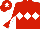 Silk - Red, white triple diamond, diabolo on sleeves, white star on cap