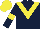 Silk - Dark blue, yellow chevron, dark blue arms, yellow armlets, yellow cap