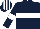 Silk - Dark blue, white hoop and armlets, striped cap