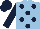 Silk - Light blue, dark blue spots, dark blue sleeves & cap
