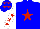 Silk - Blue body, red star, white arms, red stars, blue cap, red stars