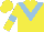 Silk - Yellow, Light blue V, light blue armlets, yellow cap