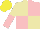 Silk - Beige & pink quartered, halved sleeves, yellow cap