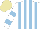 Silk - White and light blue stripes, hooped sleeves, beige cap