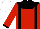 Silk - red, black braces, black yoke, red sleeves, black cuffs, white cap