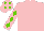 Silk - Pink, light green diamonds on sleeves and cap