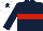 Silk - Dark blue, red hoop, dark blue sleeves, white cap, dark blue star