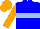 Silk - Blue body, light blue hoop, orange arms, orange cap