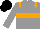 Silk - Grey, orange hoop, epaulets, black cap