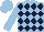 Silk - Light blue, dark blue diamonds, light blue sleeves, light blue cap