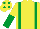 Silk - Yellow, emerald green braces, halved sleeves and spots on cap