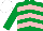 Silk - Emerald green, pink chevrons, white cap