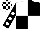 Silk - White and black (quartered), black sleeves, white spots, white and black check cap