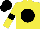 Silk - yellow, black spot, yellow sleeves, black armlets, black cap