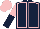 Silk - Dark blue, pink seams, pink and dark blue halved sleeves, pink cap