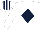 Silk - White, dark blue diamond, striped cap