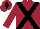 Silk - Garnet, black cross sashes, garnet arms, garnet cap, black diamond