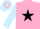 Silk - Pink, Black star, Light Blue sleeves, Light Blue and Pink hooped cap