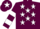 Silk - Maroon, White stars, hooped sleeves and star on cap