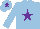 Silk - Light Blue, Purple star and star on cap