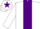 Silk - White, purple stripe and star on cap