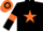 Silk - Black, Orange star and armlets, hooped cap