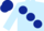 Silk - Light Blue, large Dark Blue spots, Dark Blue cap