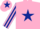 Silk - PINK, dark blue star, striped sleeves, dark blue star on cap