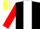 Silk - BLACK, white panel, red sleeves, yellow & white striped cap