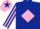 Silk - Dark Blue, Pink diamond, striped sleeves, Pink cap, Dark Blue star
