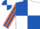 Silk - Royal Blue and White (quartered), Orange and Royal Blue striped sleeves