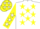Silk - White, Yellow stars, Yellow sleeves, White stars