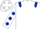 Silk - White, Dark Blue epaulets, White sleeves, Dark Blue spots