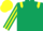 Silk - Dark green, yellow epaulets, striped sleeves, yellow cap