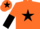 Silk - Orange, Black star, Orange and Black halved sleeves, Orange cap, Black star