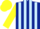 Silk - Dark Blue and Light Blue stripes, Yellow sleeves and cap