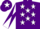 Silk - Purple, White stars,white, Purple diabolo on sleeves and Purple cap, White star