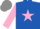 Silk - Royal blue, pink star and sleeves, grey cap