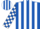 Silk - ROYAL BLUE and WHITE stripes, checked sleeves