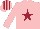 Silk - PINK, maroon star, striped cap